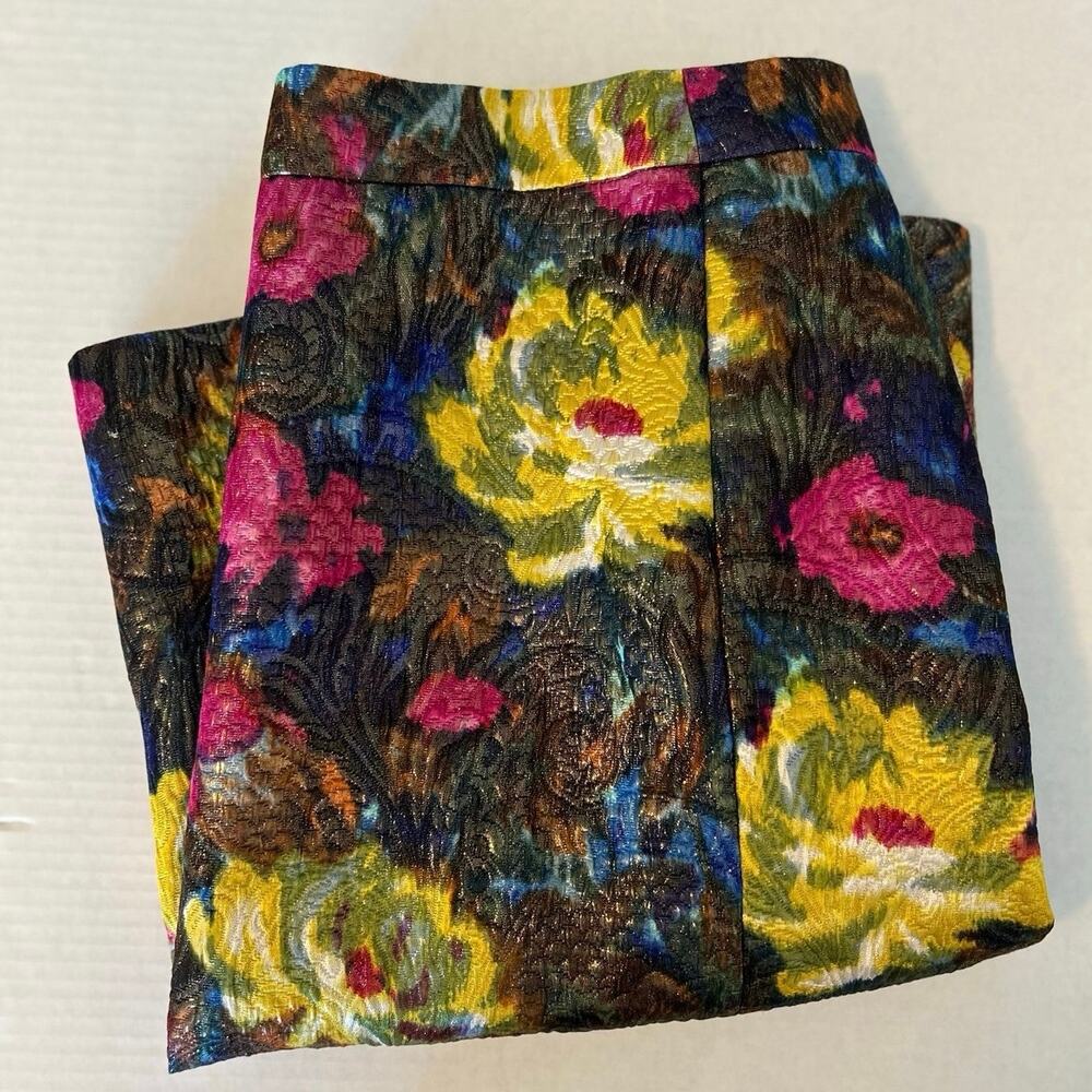 J.Crew Floral Jacquard Midi Skirt Size 10 Shimmer Pencil Skirt